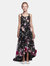 Faye 3 D Floral Dress - Black