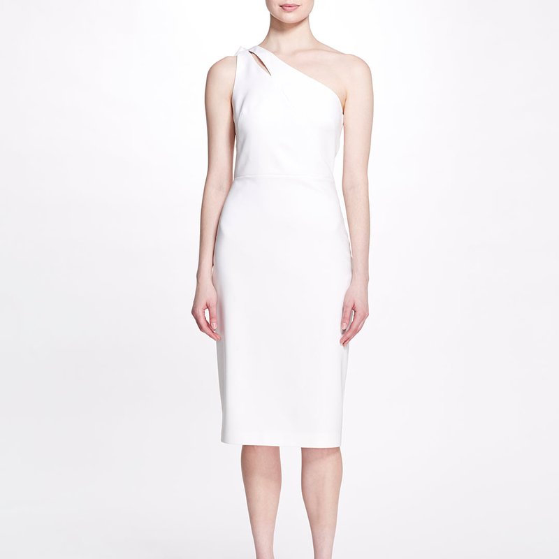 Shop Marchesa Notte One-shoulder Cocktail Dress In White