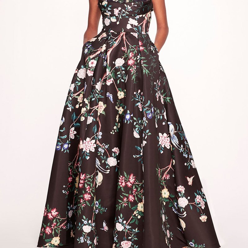 Shop Marchesa Notte Paradise Ball Gown In Black