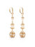 Pearl Linear Drop Earring - Gold