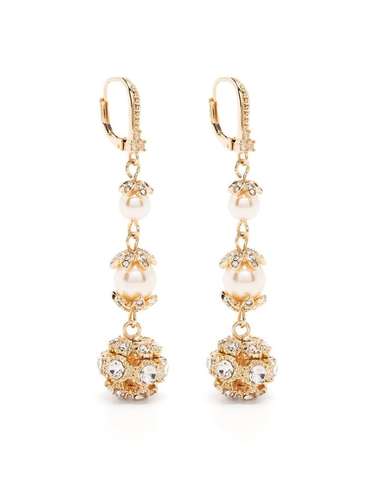 Pearl Linear Drop Earring - Gold