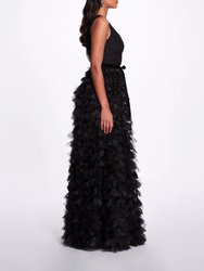 Plunging A-Line Gown - Black