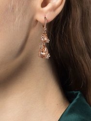 Rose Pear Stone Drop Earring