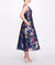 Sleeveless Floral Fils Coupe Tea-length Gown