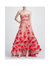 Strapless Hi-lo Embroidered Gown - Red