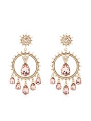Pink Orbital Chandelier Earring - Gold
