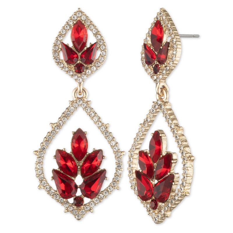 Shop Marchesa Poised Large Drop Earring In Red