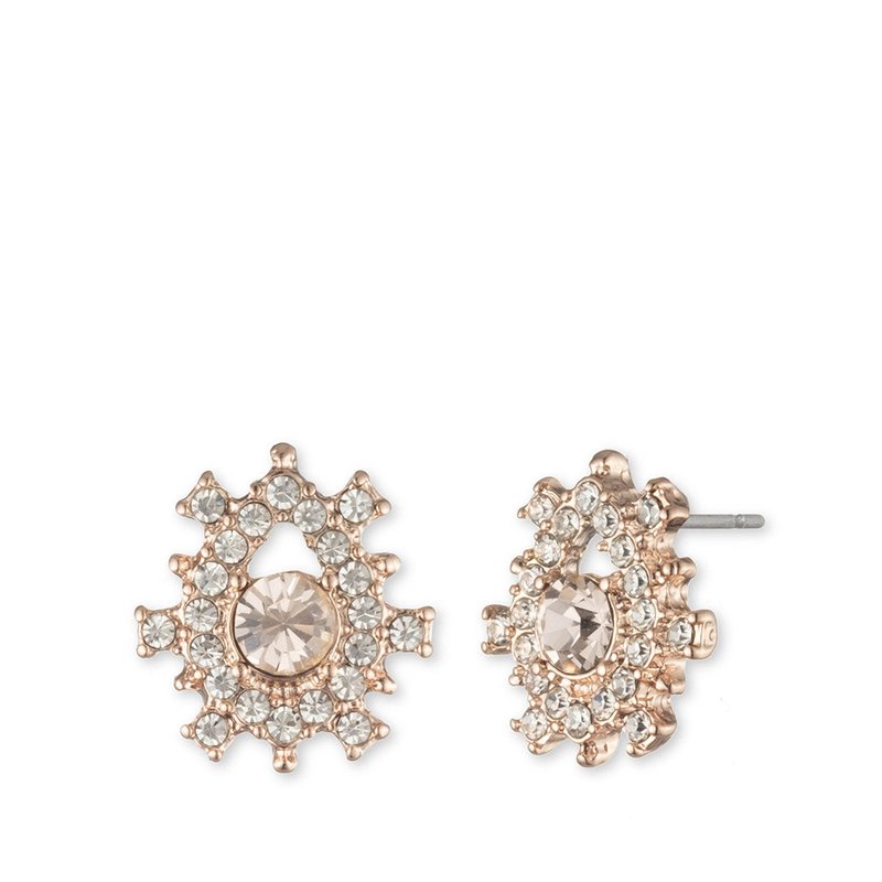 Shop Marchesa Poised Rose Button Earring In Pink