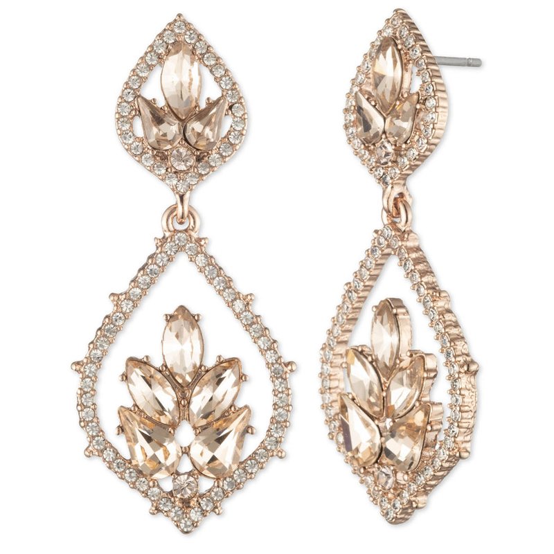 Shop Marchesa Poised Rose Large Drop Earring In Pink