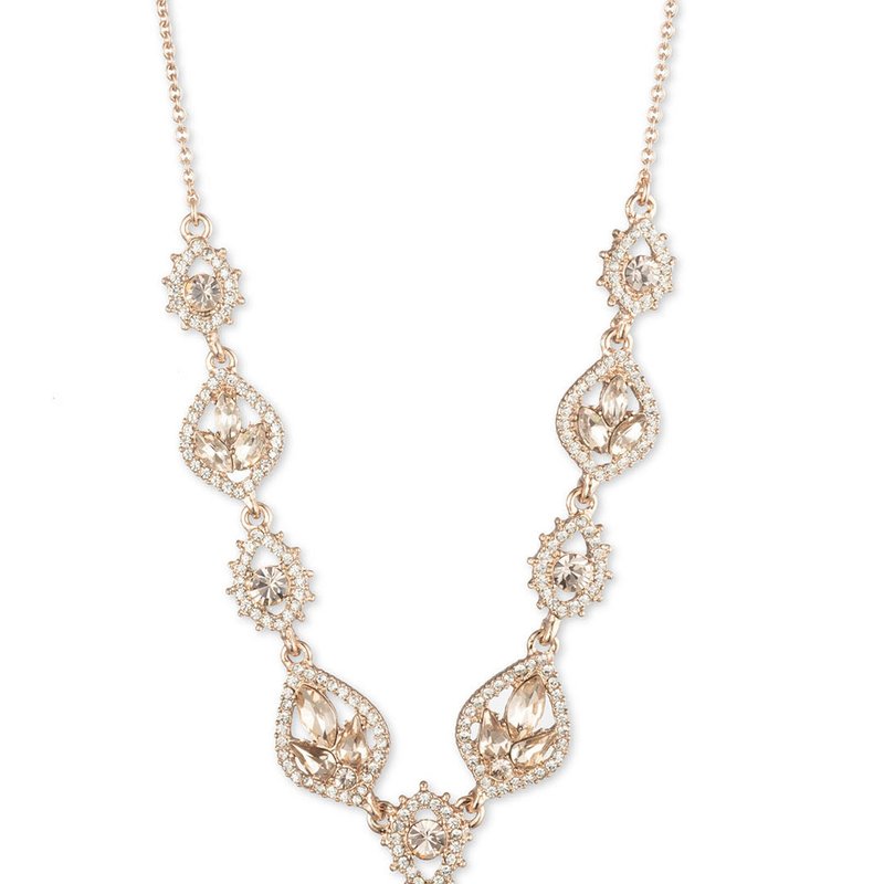 Shop Marchesa Poised Rose Y Necklace In Pink