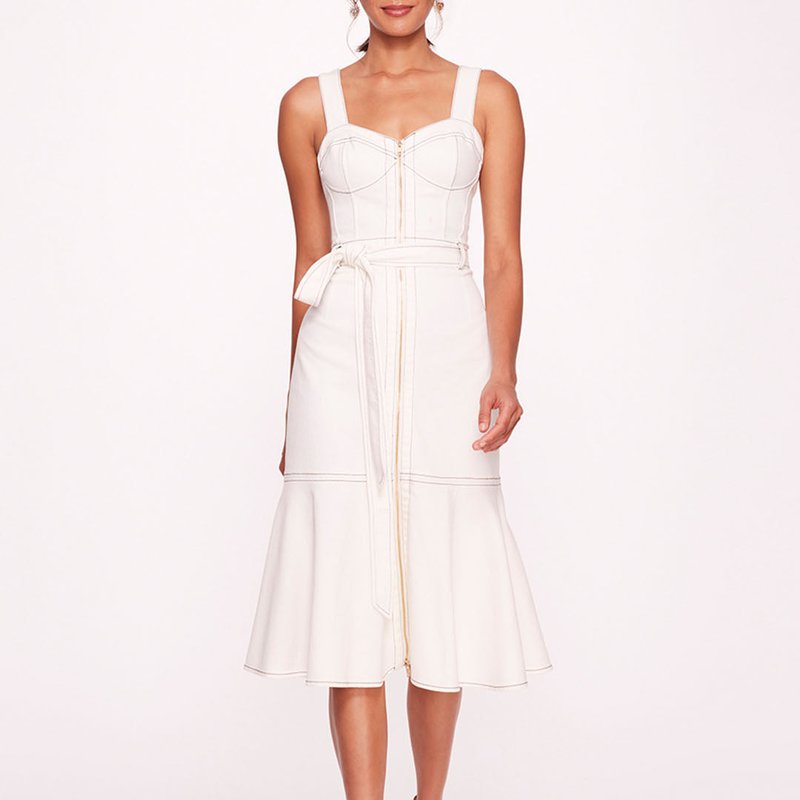 Shop Marchesa Rosa Embelia Dress In White