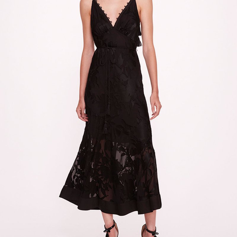 Shop Marchesa Rosa Niobe Slip Dress In Black