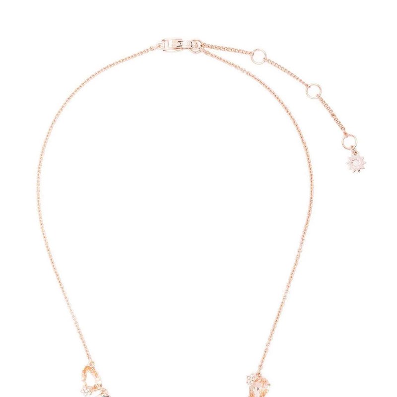 Shop Marchesa Rose Gold Stone Necklace In Pink