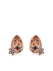 Rose Pear Stone Stud Earrings - Rose Gold