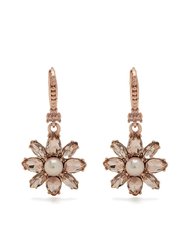 Single Cluster Drop Earrings - Rose Gold