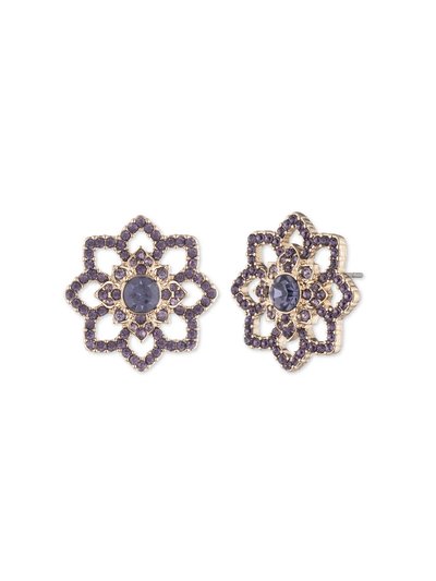 Marchesa Tanzanite Lace Floral Button Earring product