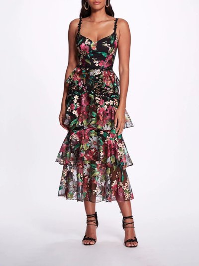Marchesa Tiered Embroidered Tea Length Gown product