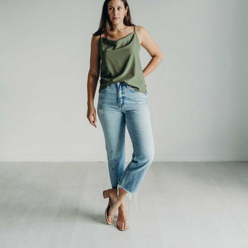 Margo Paige Cowl Neck Cami In Green