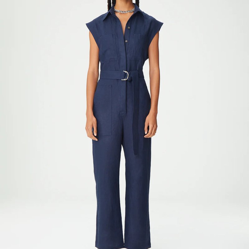 Maria Cher Puelches Kiana Sleeveless Jumpsuit In Blue