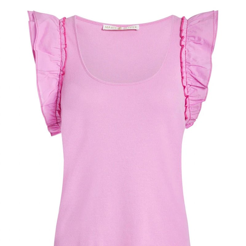Shop Marie Oliver Anna Ruffle Sleeve Tank Top In Pink