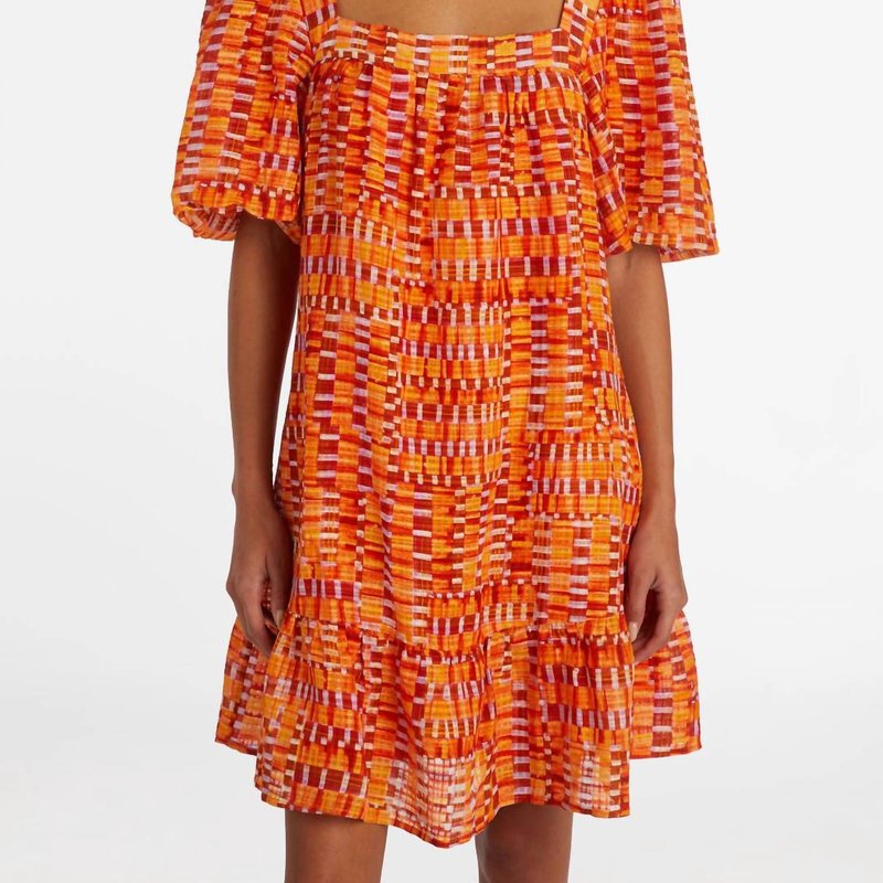 Shop Marie Oliver Kaylee Drop Waist Dress In Clementine Check In Orange