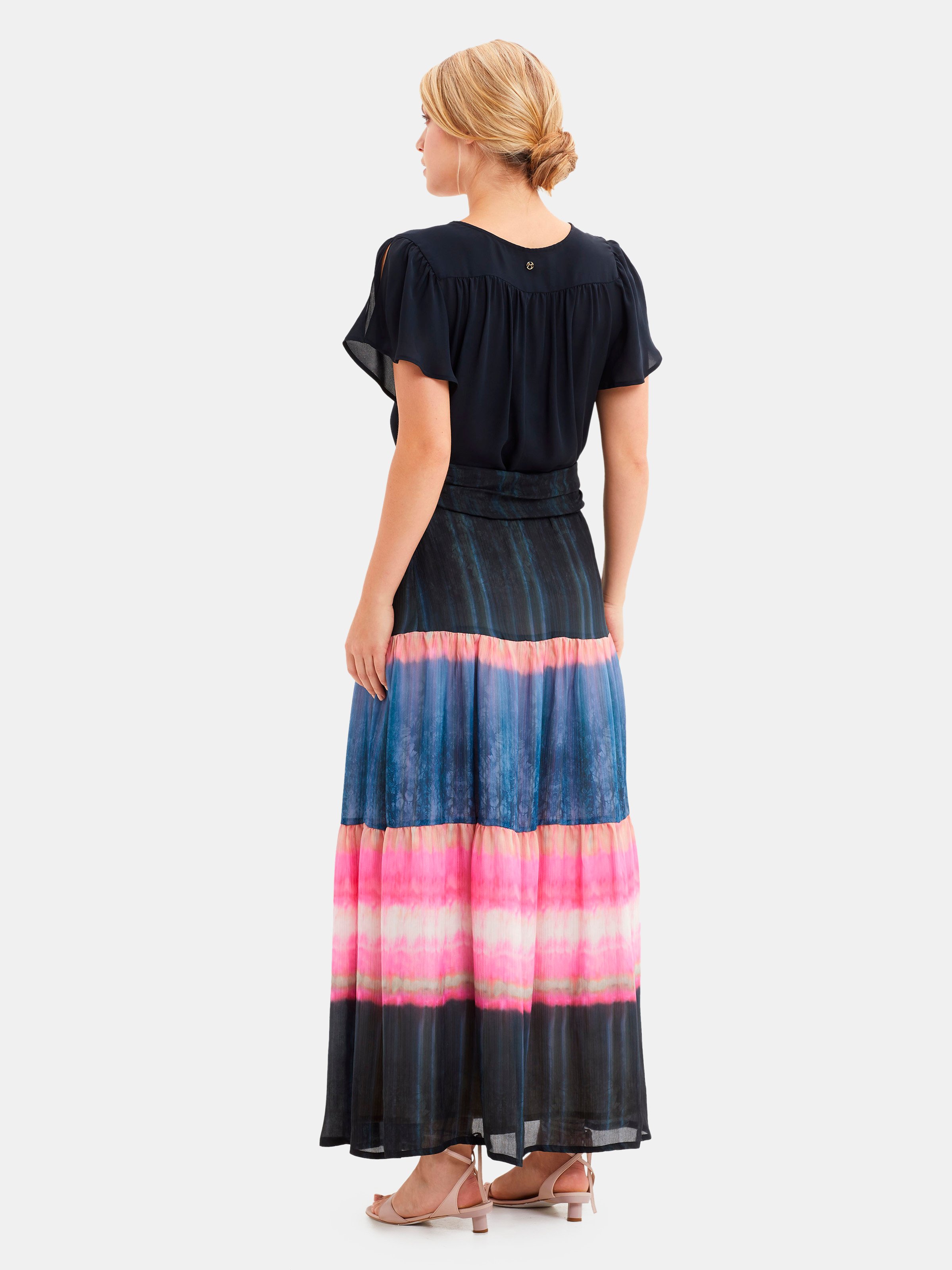 CLANE GATHER TIERED MAXI SKIRT ultra-factory.pl