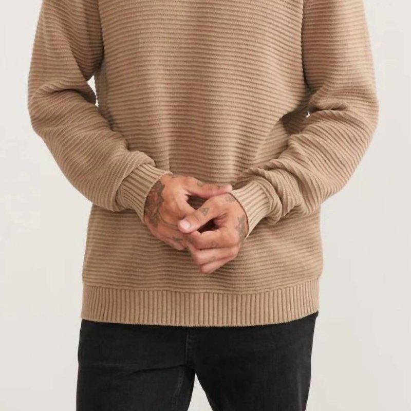 Marine Layer Garment Dyed Crewneck Sweater In Brown
