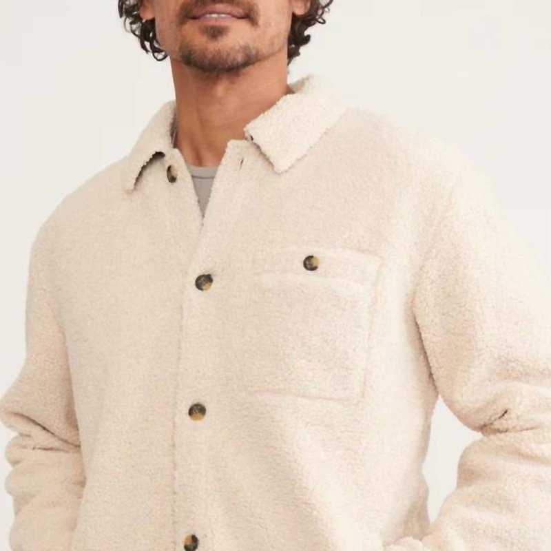 Marine Layer Sherpa Overshirt In Natural In Brown