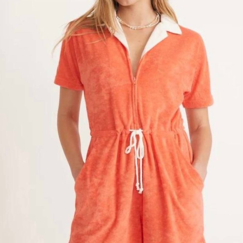 Shop Marine Layer Terry Out Romper In Orange
