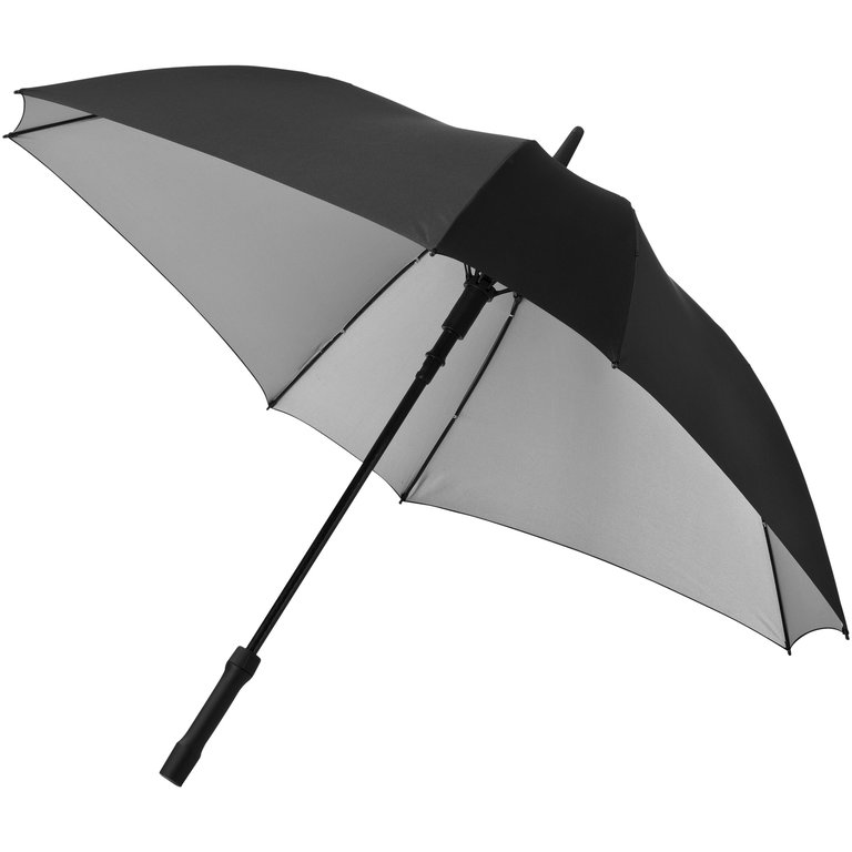 Marksman 23 Inch Square Double Layer Automatic Umbrella (Solid Black/Silver) (32.7 x 39.8 inches) - Solid Black/Silver