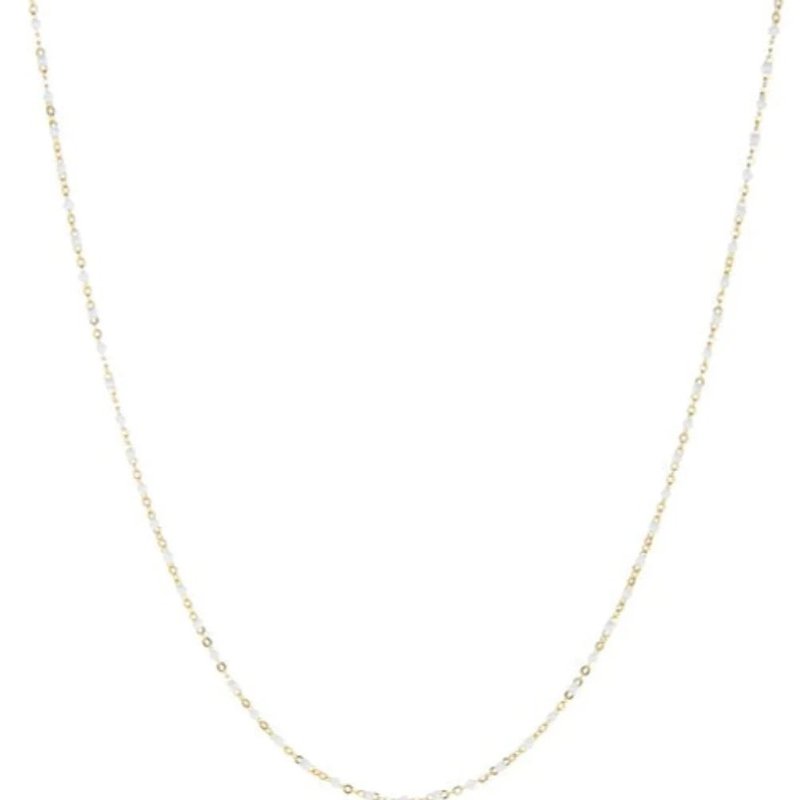 Shop Marlyn Schiff Gold Plated Delicate Natural Stone Beaded Necklace White