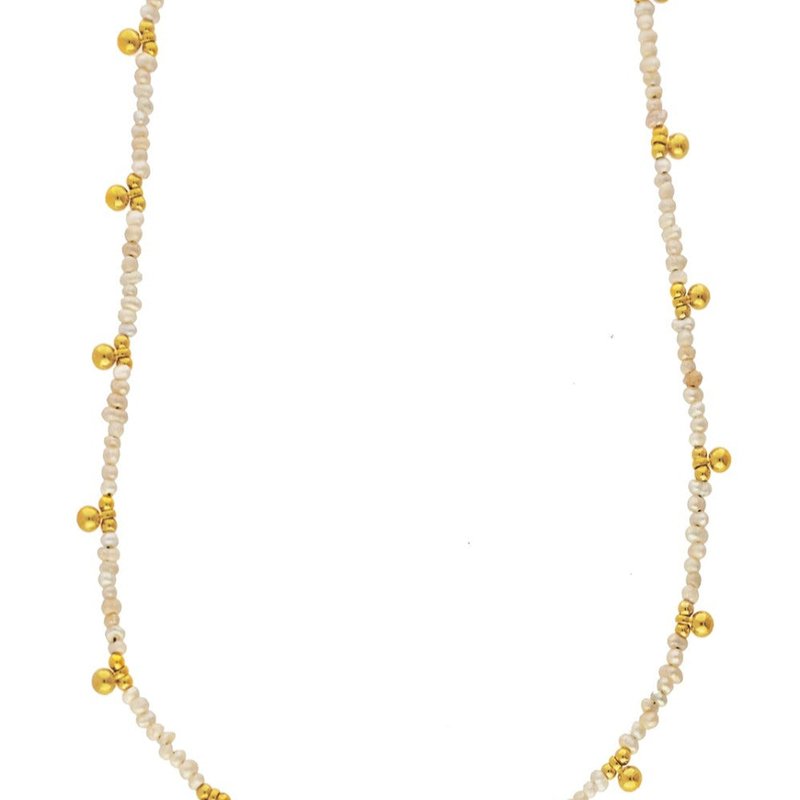 Marlyn Schiff Gold Plated Semi Precious Stone Choker Pearl