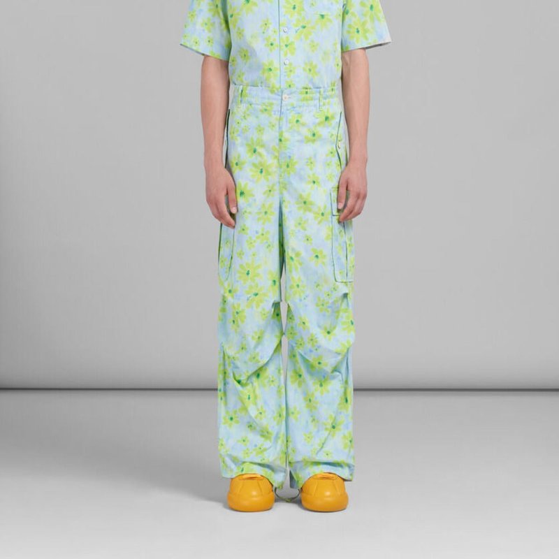 Marni Cargo Pants With Parade Print In Green