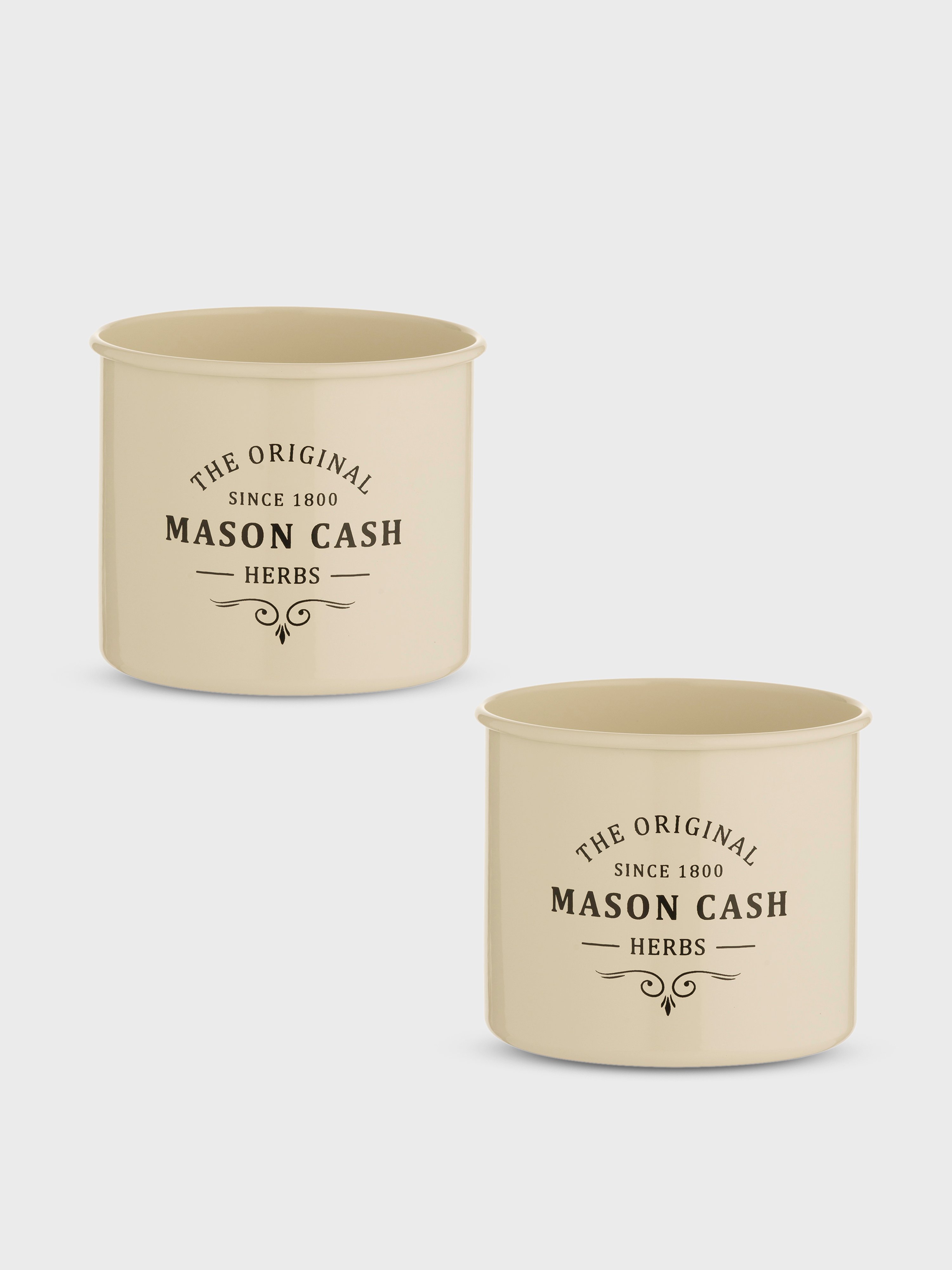 Mason Cash Heritage Herb Planter, Set Of 2 In Cream