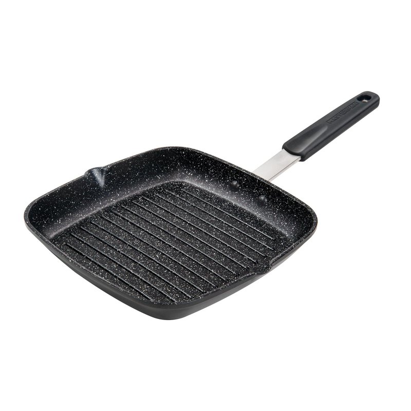 Masterpan Nonstick Grill Pan With Silicone Grip, 10" (25cm) In Black