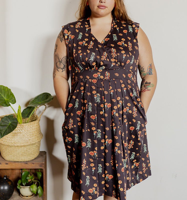 Mata Traders Lucille Plus Size Dress In Brown