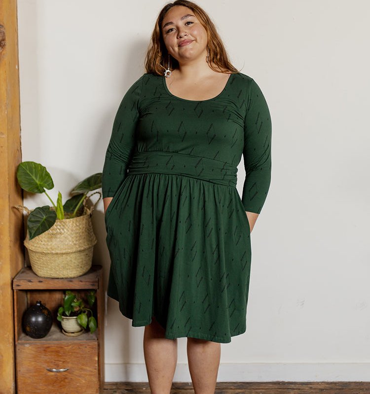 Mata Traders Novela Plus Size Dress In Green