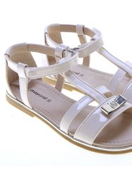 White Patent Sandals - White