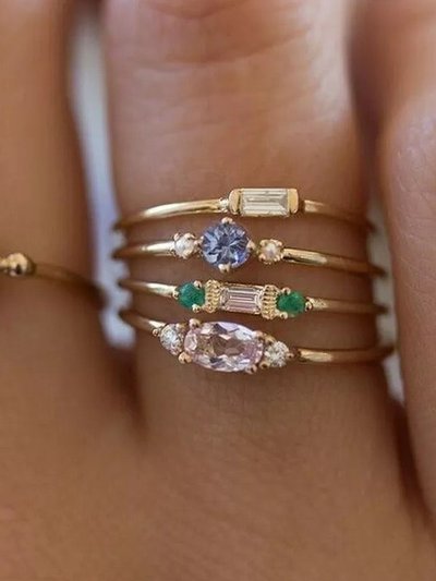 Mazin Jewels Moonstone Ring Set product