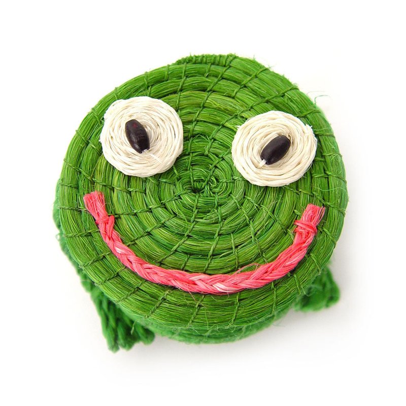 Mbare Ltd Freddy Frog Lidded Basket In Green