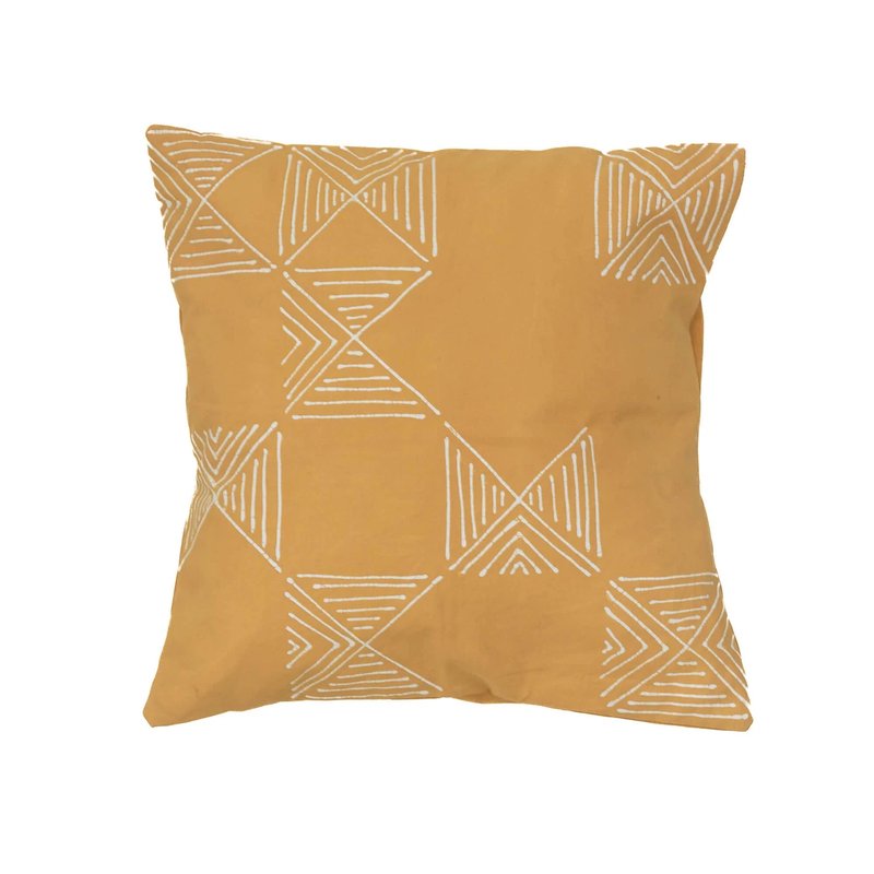 Mbare Ltd Matika Mustard Grid Pillow Cover In Yellow