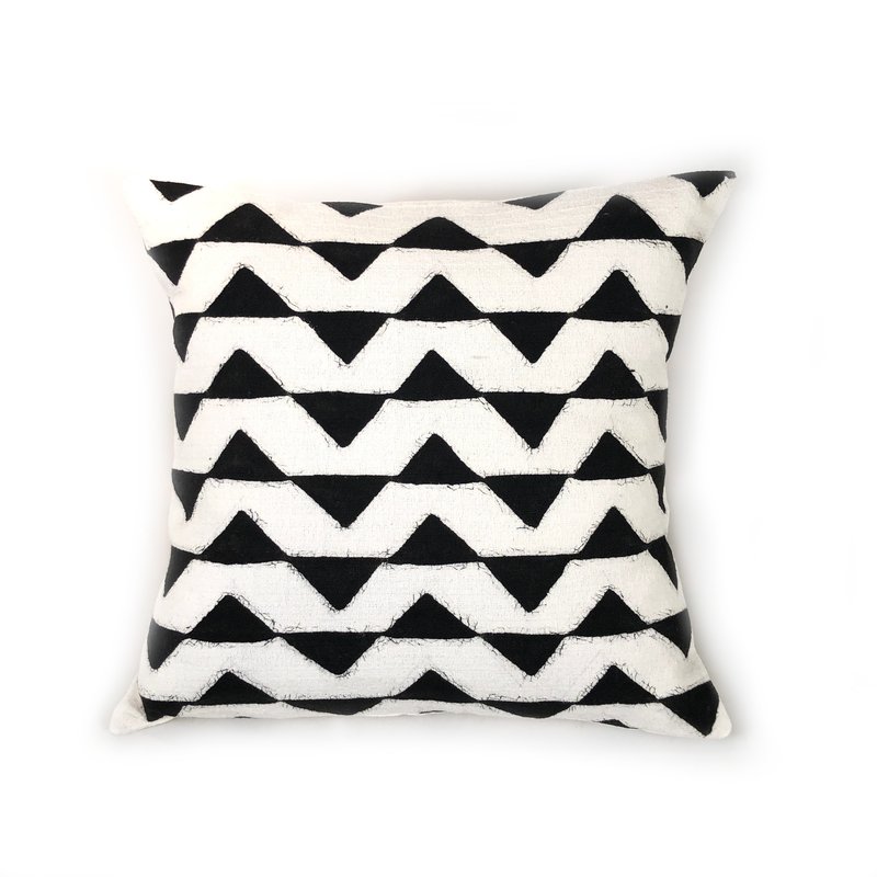 Mbare Ltd Sadza Triangles Pillow Cover In White