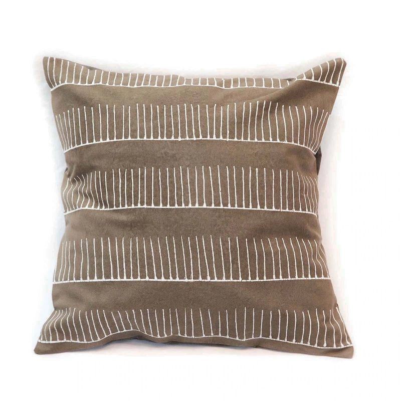 Mbare Ltd Tribal Cloth Rake Clay Pillow Cover In Brown