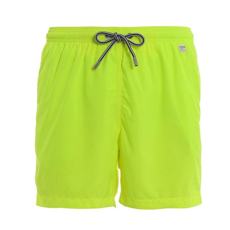 Shop Mc2 St Barth Men's Neon Green Lightweight Fabric Men's Swim Shorts Trunks Pantone