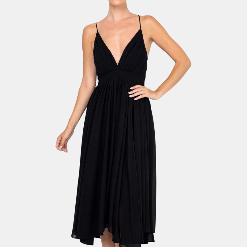Meghan Fabulous Enchanted Garden Midi Dress In Black