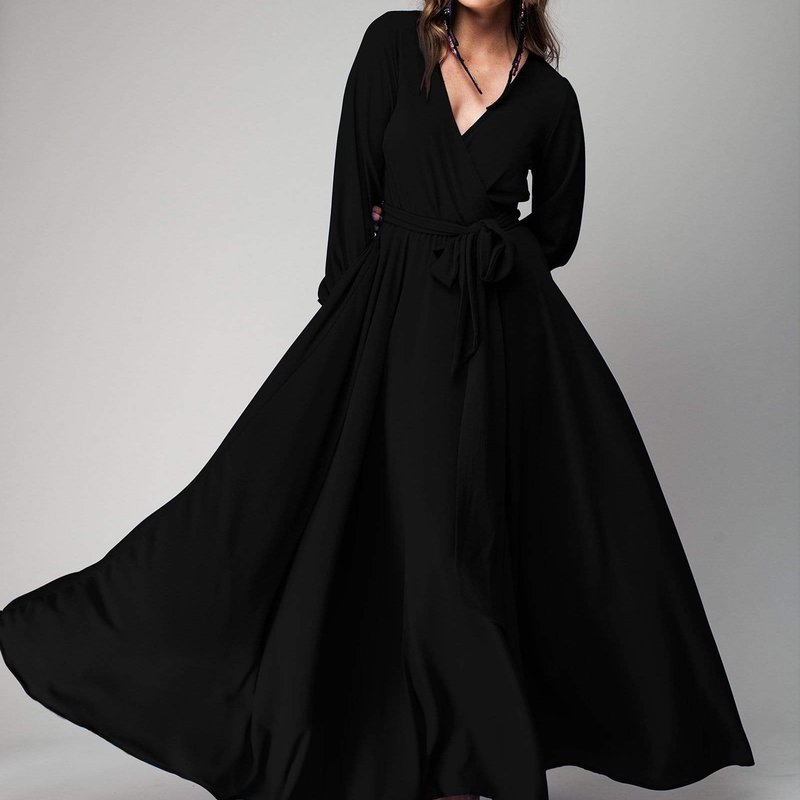 Meghan Fabulous Lilypad Maxi Dress In Black