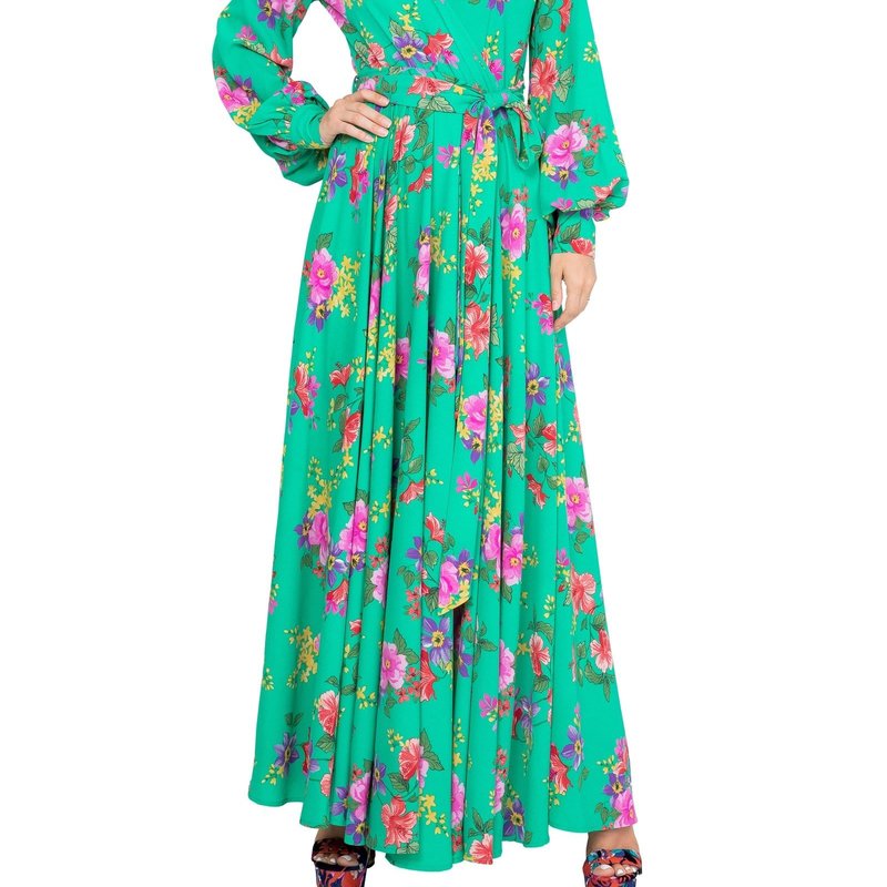 Meghan Fabulous Lilypad Maxi Dress In Green