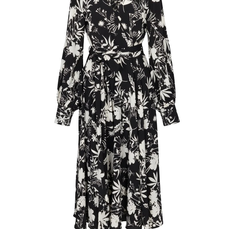 Shop Meghan Fabulous Lilypad Midi Dress In Black