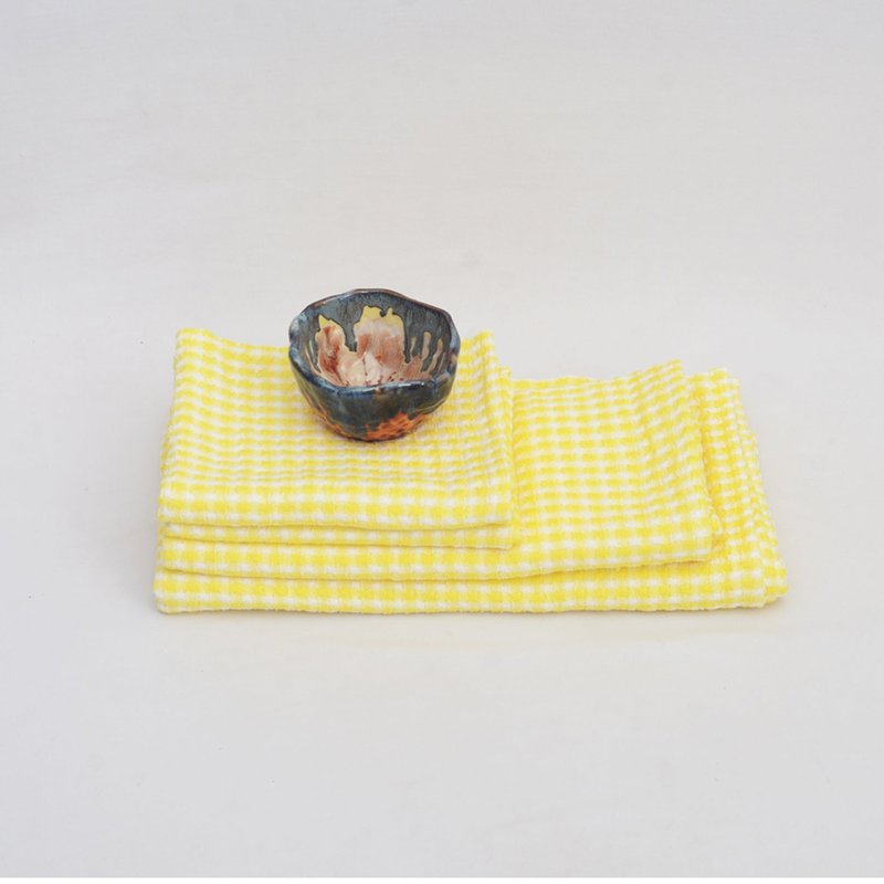 Mela Artisans Au Natural Organic Cotton Bath Towel Set Of 4 In Yellow