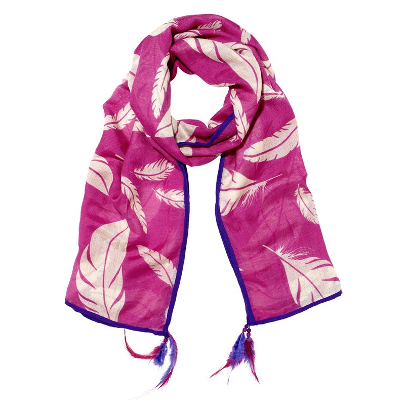 Mela Artisans Flight Silk Feather Scarves In Pink
